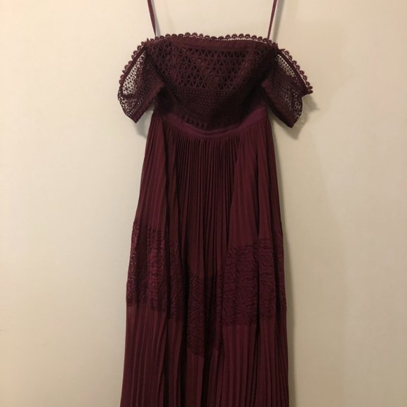 ASOS midi length lace dress in burgundy - Picture 3 of 3